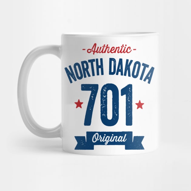 Authentic North Dakota 701 Area Code by DetourShirts